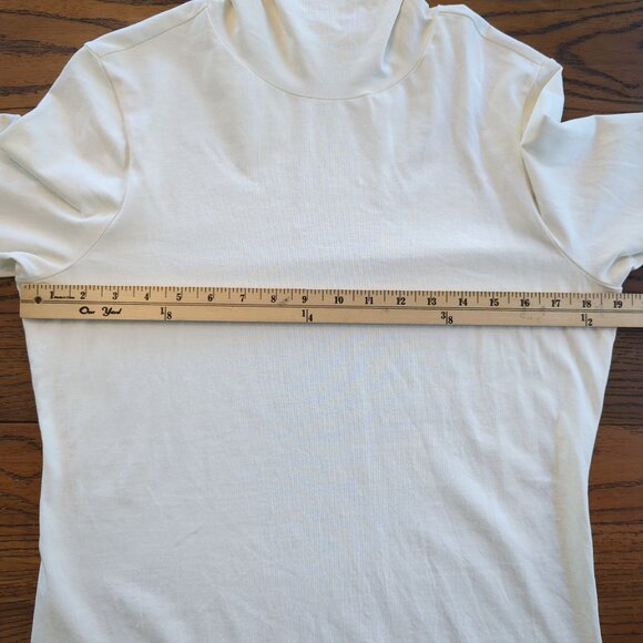 Peruvian Connection Womens Cream Turtleneck Top Long Sleeve Cotton - Picture 6 of 9